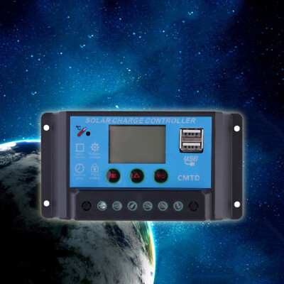 

12V/24V LCD Solar Charge Controller Battery Panel Regulator Switch Safe