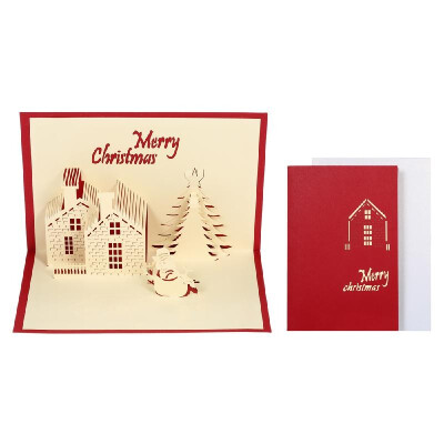 

3D Christmas Pop Up Greeting Card Artful Gift Card with Envelope Christmas Supplies--Santa