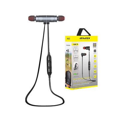 

AWEI AK3 Bluetooth Earphone Waterproof Wireless Headset Casque With Microphone Cordless Earphone Earpiece Audifonos Earbuds