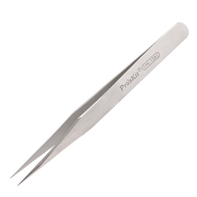 

Proskit 1PK-125T stainless steel anti-magnetic thin tip tweezers 120mm