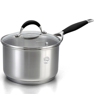 

Jingdong supermarket platinum Dili Bodeux noble milk pot 16CM black anti-hot silicone handle 304 stainless steel induction cooker gas furnace universal