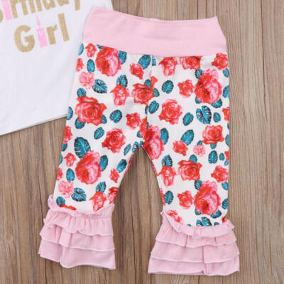 

Lovely Toddler Baby T-Shirt Tops Flared Trouser Pants Cotton Outfits Clothes Set