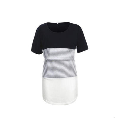 

Fashion Womens Summer Loose Top Stripe Blouse Ladies Casual Tops T-Shirt Tee