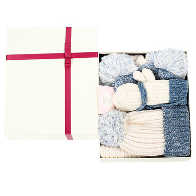 

677888 hat scarf gloves set three-piece winter cute wool knit Korean students wild thick warm gift box with greeting card adjustable