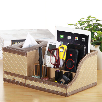 

Yapi Shi leather tissue box desktop multi-function remote control storage box home living room coffee table tray paper tray box creative paper box box mobile phone storage box