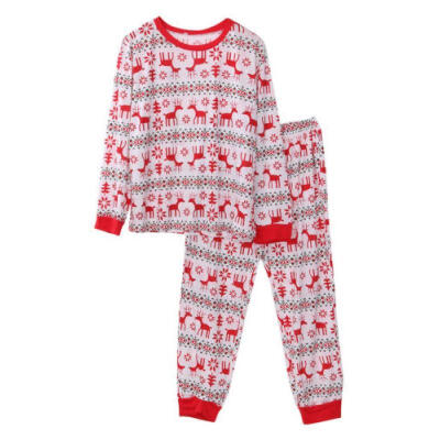 

Christmas Kids Adult Family Pajamas Set Striped Sleepwear Nightwear Costume