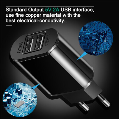 

NeillieN Universal USB fast Charger Adapter Portable PlugUSB PortDual USB Fast Charging Head Flat Plate General Charging 5V 2A