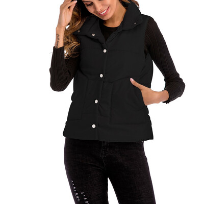 

Spring&Autumn Fashion Vest Women Short Cotton Vest Sleeveless Vest Jacket Lapel Lightweight Warm