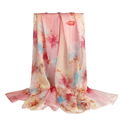 

Jingdong supermarket] Shanghai story (STORY Of SHANGHAI) Su ya lotus silk scarf female silk scarlet scarf