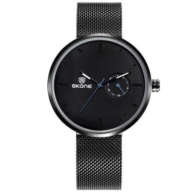 

SKONE Fashion Casual 3ATM Water-resistant Women Quartz Watch Stainless Steel Band Luxury Female Lady Dress Wristwatch Calendar Rel