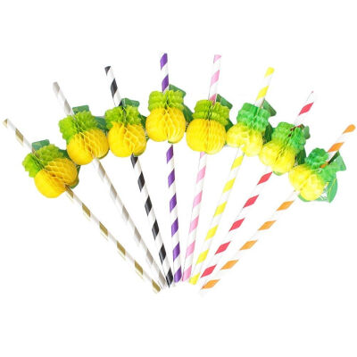 

UpperX Pineapple Decorative Disposable Straws for Party Supplies Pineapple Straws 25pcs