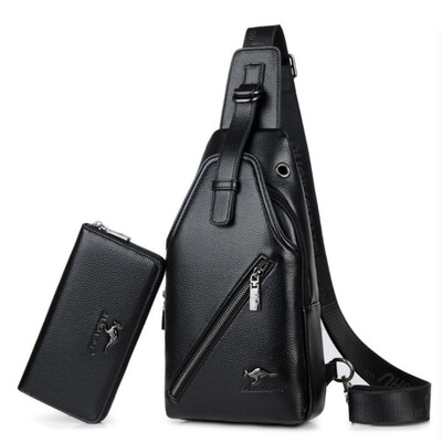 

Chest bag mens single shoulder slant sports satchel youth leather bag mens bag
