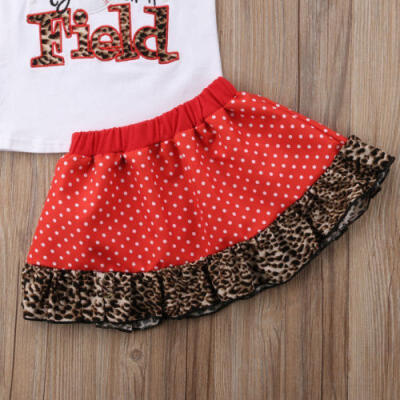 

Toddler Baby Kids Girls Dress Vest Tops T-Shirt Floral Skirt Outfits Set Clothes