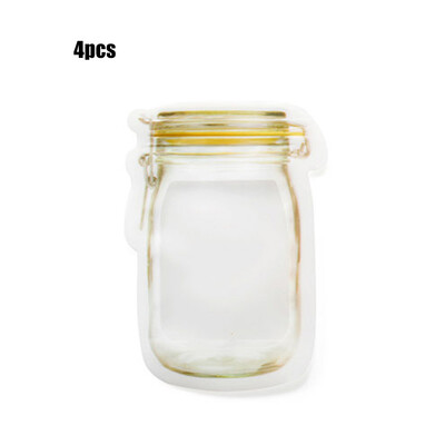 

3pcs Transparent Food Fresh-keeping Bag Bottle-Shaped Biscuits Snacks Storage Sealer Bags Zip-Lock Bag Red Color