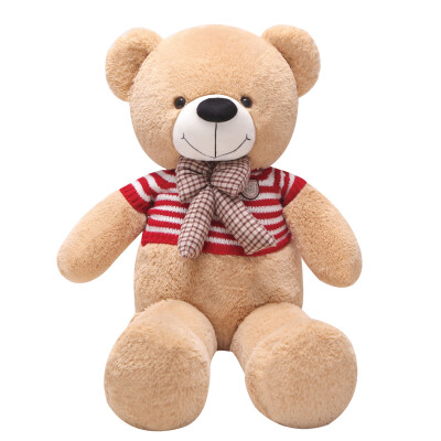 

Full House sweater models Teddy Bear plush toy hug bear birthday gift light red and white stripes 80 cm