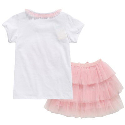 

Balabala children's clothing girl princess wind suit summer new children's baby short-sleeved skirt two-piece set 28192140132 bleach 80