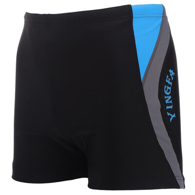 

British YINGFA flat angle swimsuit elastic comfort swimsuit spell color is not personal men&39s swimming pants anti-chlorine Y3585 black XXL