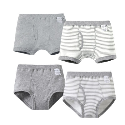 

(KIDS MAM & DAD) children's underwear boys flat pants boys briefs pants 4 packs 60585 horse gray 120