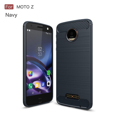 

Goowiiz Phone Case For Motorola Moto ZZ PlayZ Force Fashion Slim Carbon Fiber TPU Soft Silicone Prevent falling