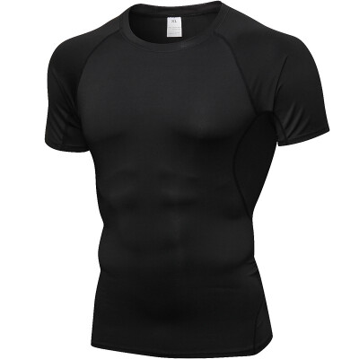 

Mens Sportswear Compression Fitness Tights Running Shirt Training Short Gym ManS T-Shirt