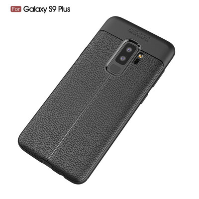 

Fivice Samsung Galaxy S9 plus case Luxury leather TPU silicone anti-fall soft shell phone case