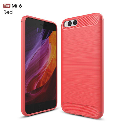 

Fivice Xiaomi Redmi 6 case Luxury brushed carbon fiber TPU soft shell