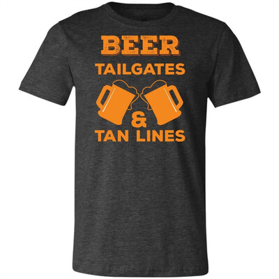 

Beer Tailgates & Tan Lines-Fun Mens Women Drunk T-Shirt