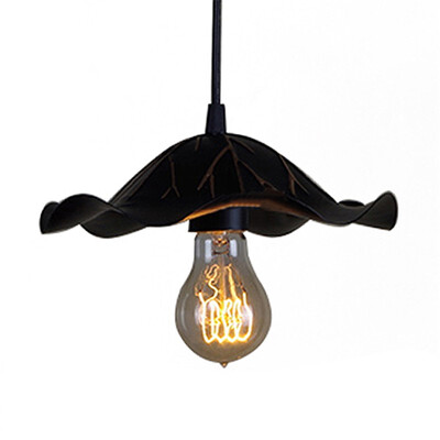 

Baycheer HL486948 Industrial Style 1377" Black Gray 1-Light Hanging Pendant Lamp with Scalloped Shade