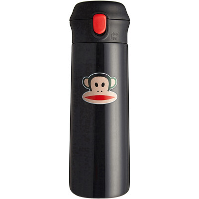 

Big mouth monkey Paul Frank mug portable business boys&girls car student couple cups one button bullet cover children 316 stainless steel cup 500ml classic black PFD056