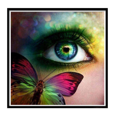 

UpperX 5D DIY Diamond Painting Butterfly Eye By Number Kits Cross Stitch Mosaic Home Decor