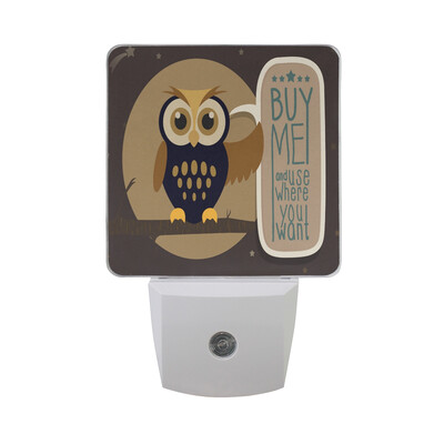 

ALAZA LED Night Light With Smart Dusk To Dawn SensorOwl In Flowers Purple Plug In Night Light