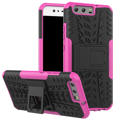 

Fivice Huawei P10 Case TPU anti-fall tire pattern back clip bracket phone case