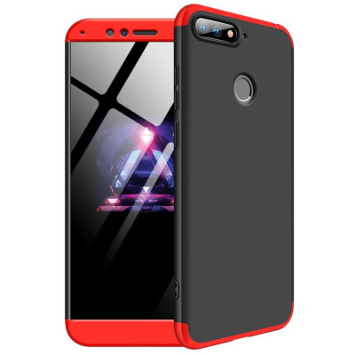 

MOONCASE Huawei Honor 7AY6 2018 three-section all-inclusive shield - black red