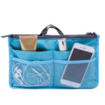 

Organizer Insert Bag Women Nylon Travel Insert Organizer Handbag Purse Large liner Lady Makeup Cosmetic Bag Cheap Female Tote