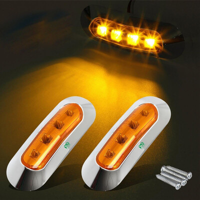 

YWXLight 4-LED Side Marker Indicators Lights Brake Warning Signal Taillights Rear Lamp DC 9-30V 2PCS