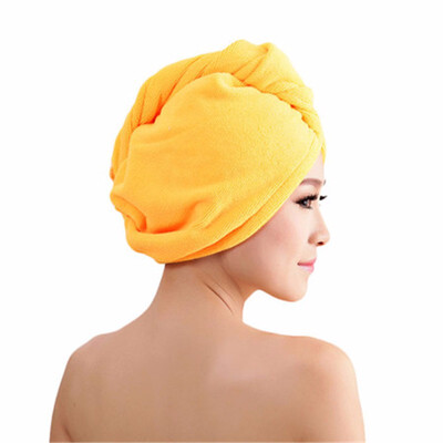 

Fashion Women Absorbent Microfiber Towel Turban Hair-Drying Shower Caps Ponytail Holder Bathing Cap Bathrobe Hat