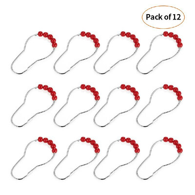 

Shower Curtain Rings Stainless Steel Hooks with Easy Glide Roller Balls Durable&Polished Set of 12 Deep Purple