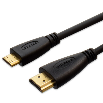 

Shanze (SAMZHE) MN-H10 HDMI-Mini HDMI двухсторонний конверсионный кабель тонкая версия C-порт HDMI мини-цифровая линия высокой четкости 1 метр черный