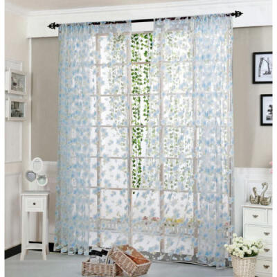 

Peony Flower Window Curtain Drape Floral Voile Tulle for Bathroom Shower