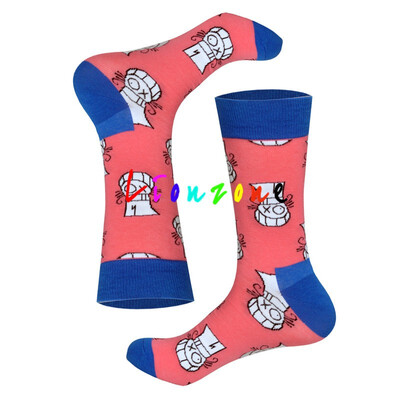 

LIONZONE 2018 Happy Socks Men Women Lovers Colorful Flower Leaf Robot Rabbit Style Combed Cotton Socks Hip-Hop Funny Gift