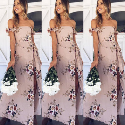 

Women Summer Boho Long Maxi Dress Formal Evening Cocktail Beach Dresses Sundress