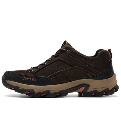 

Sale Autumn Winter Hiking Shoes Genuine Leather Outdoor Trekking Men Boots Lace-up Climbing Mens Hunting Sneakers Male Walking
