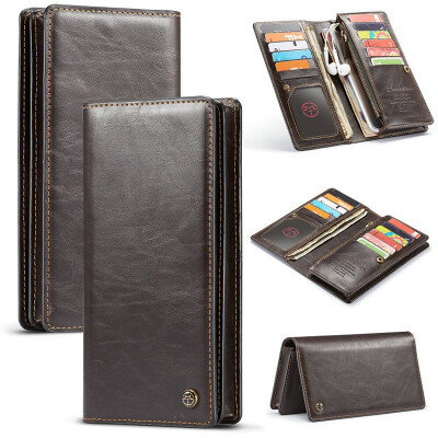 

CaseMe Universal 4-65 inch Retro Leather Wallet Case Business Card Slot Flip Cover For iPhoneXs MAX for Huawei mate20 oneplus 6