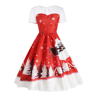 

Santa Claus Deer Christmas Vintage Dress