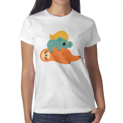 

Sleeping Koala Bear Decor Koala Shirt Womens White t-Shirt Cotton Interesting
