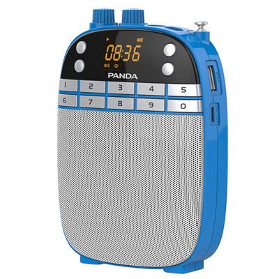 

Panda PANDA K55 portable amplifier small teacher guide bee teaching dedicated mini shoulder hanging waist card radio digital music player speaker speaker blue