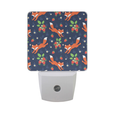 

ALAZA LED Night Light With Smart Dusk To Dawn SensorFox Orange Illustration Plug In Night Light