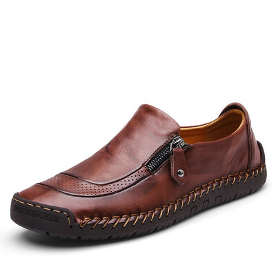 

Mens Shoes Fashion Casual Shoes Breathable Light Leather Shoes For Men Black Khaki Brown Size 38-44
