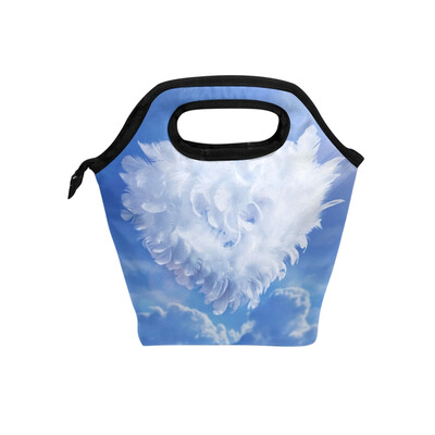 

Insulated Lunch Tote Bag Heart Cloud Travel Picnic Lunch Handbags Portable Zipper Lunch Bag Box