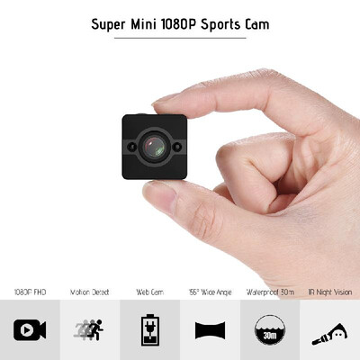 

SQ12 1080P HD Mini Sports DV Camcorder Action Camera with Night Vision Motion Detection 155° Wide Angle Lens 30m Waterproof